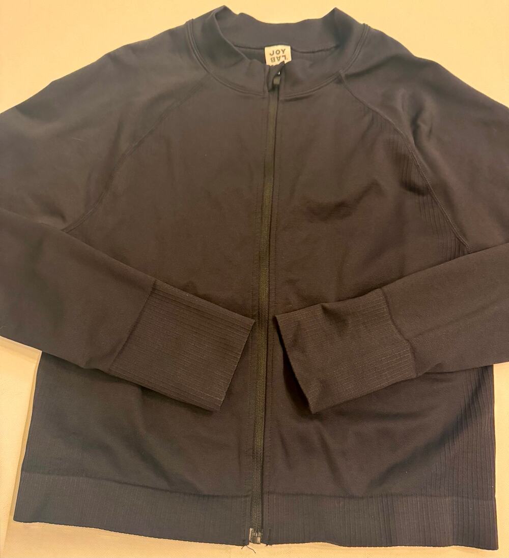 Joy Lab Women's Active Crop Black Full Zip Stretch Jacket Size M